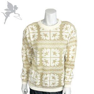 * SKI SALE * VINTAGE 1980's BRECKENRIDGE metallic gold ski sweater